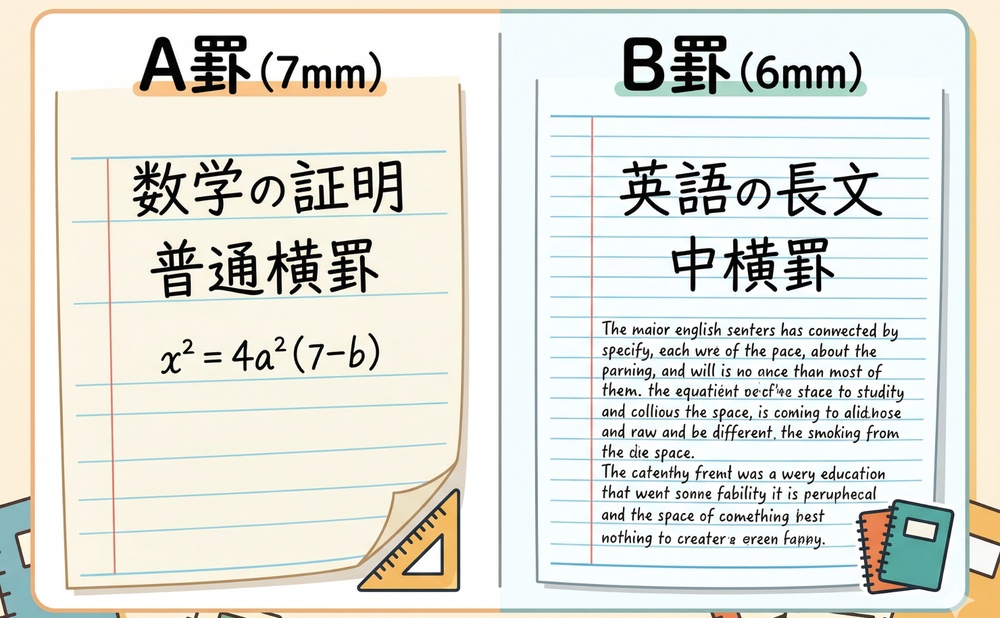 【初心者】キャンパスノートA罫・B罫の違いを比較|どっちが合う?何ミリ差と使い分けのコツ|Gemini_Generated_Image_qh6o5aqh6o5aqh6o_1000x618