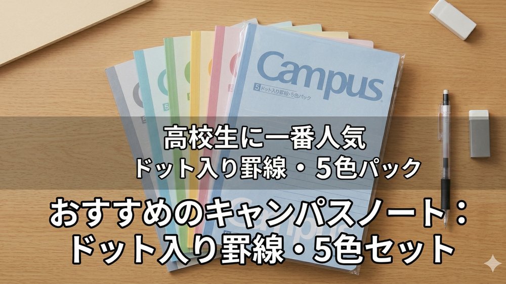 高校生におススメドット罫ノート５色セット