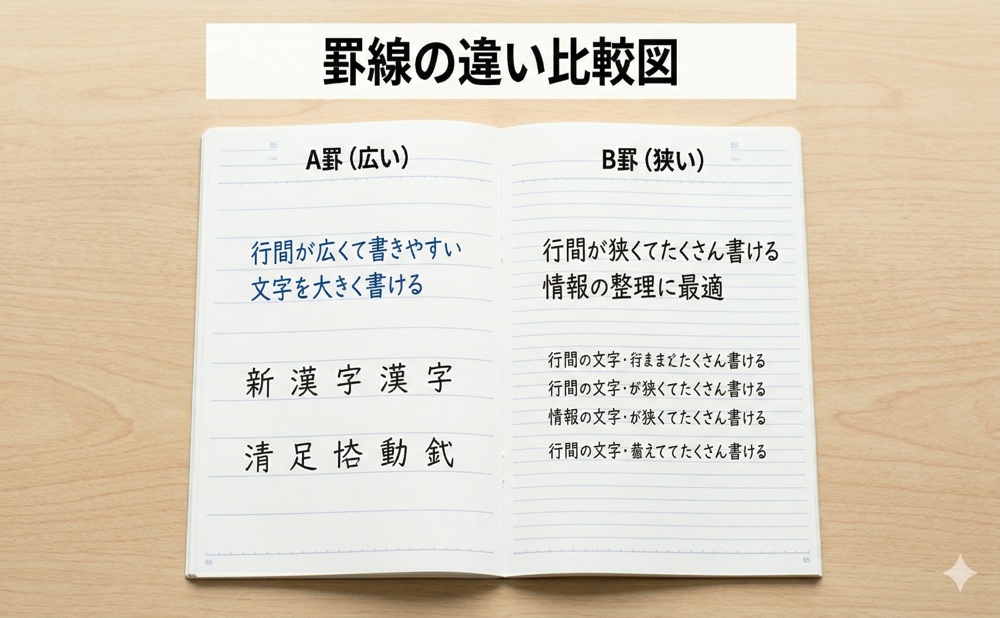 罫線の比較図写真